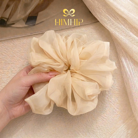 Scrunchies HimHip Vải Voan Trơn Mềm 17cm