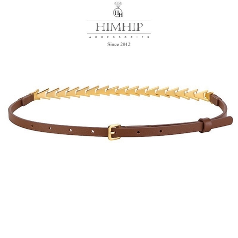 Dây Lưng HimHip Da Thật Phối Xích Vàng Sang Trọng 1x96cm