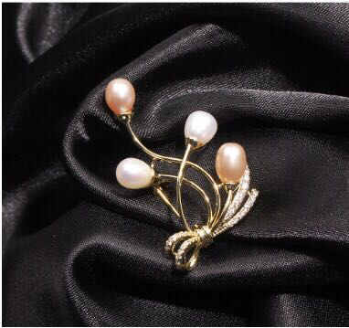 Trâm, Ghim Cài Áo HimHip Chùm Nơ Xoắn Sang Trọng HKCC Mix Trai 3*4,6cm