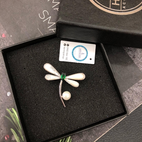 Trâm, Ghim Cài Áo HimHip Chuồn Chuồn Cánh Khảm Trai Thanh Lịch HKCC Mix Trai 4cm