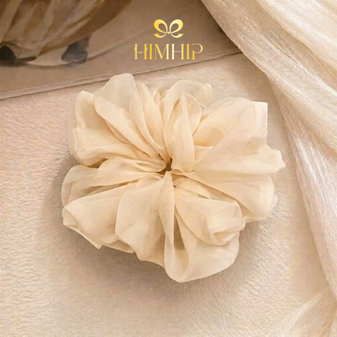 Scrunchies HimHip Vải Voan Trơn Mềm 17cm