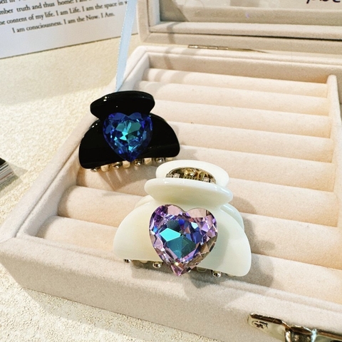 Kẹp Càng Cua HimHip Composite Phối Phale Trái Tim Sang Trọng 8 Răng 3x3.5cm