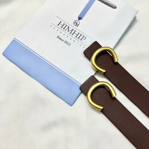 Dây Lưng HimHip Da Thật Mặt Chữ C Sang Trọng 2.8x102cm