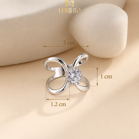 Cài Khăn Nhỏ 4 Chấu HimHip HKCC  Mặt Đá Phale Chấu Hoa 2x1.1cm