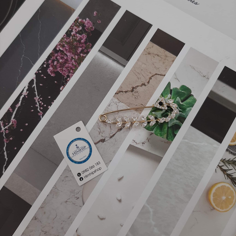 Trâm,Ghim Cài HimHip Hạc Trường Thọ HKCC Đính Phale 6*7,5cm