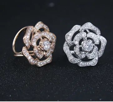 Cài khăn 3 chấu rose đá sang trọng 3cm