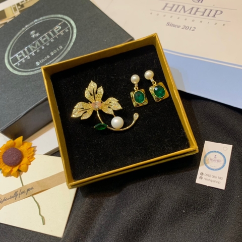 Set Khuyên Tai Kèm Cài Áo 28