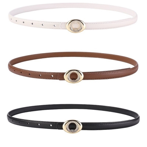 Dây Lưng HimHip Da Thật Mặt Tròn Đính Phale Sang Trọng 1.5x100cm