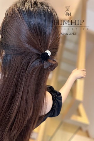 Dây Buộc Tóc HimHip Mix Hoa Hồng Nhung Thanh Lịch - Đỏ