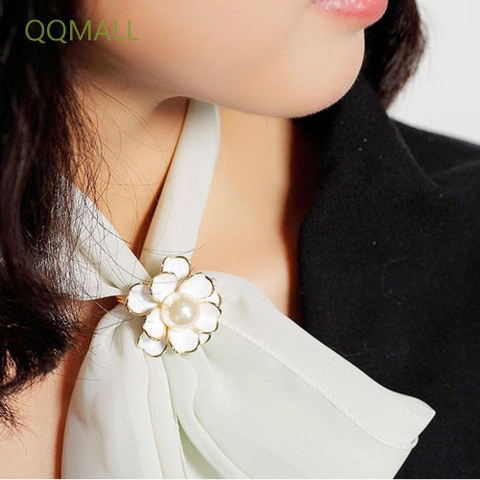 Cài Khăn 3 Chấu HimHip Size To Hoa Trà Thanh Lịch HKCC Đính Trai 3.5cm