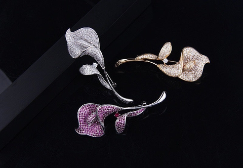 Trâm, Ghim Cài Áo HimHip Hoa Vân Môn Thanh Lịch HKCC Đính Phale 2,5*6,5cm