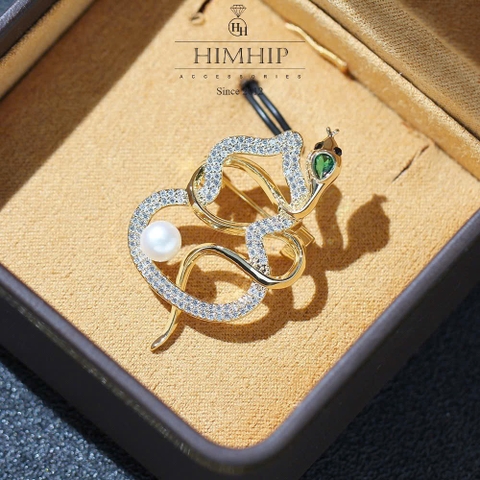 Trâm, Ghim Cài Áo Nam Nữ HimHip Rắn Hồ Lô May Mắn HKCC Mix Trai 2,5*4cm