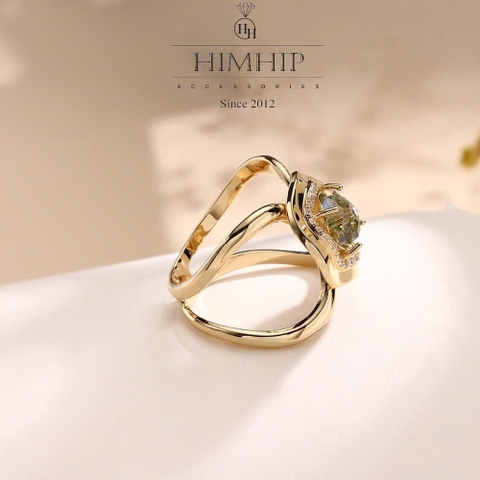 Cài Khăn 4 Chấu HimHip Size To Nụ Tròn Ánh Tím Sang Trọng HKCC Đính Phale 2.2x2.2cm