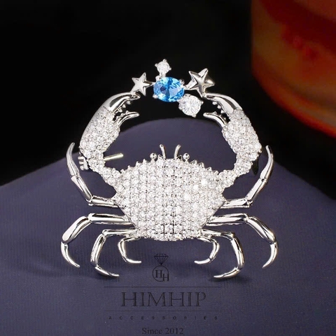 Trâm, Ghim Cài Áo HimHip Cua Gắp Sao May Mắn HKCC Đính Phale 4*4cm