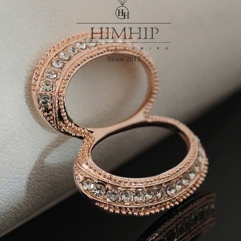 Cài Khăn HimHip HKCC Vòng Nối Vô Hạn Phối Đá Phale Lấp Lánh 4.2*3.3cm