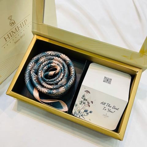 Set Quà HimHip Khăn Lụa Cao Cấp 53x53cm Kèm Túi Hộp Thiệp - 1022