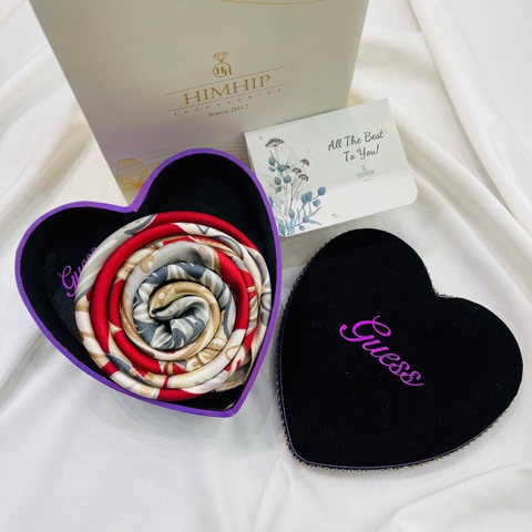 Set Quà Valentine HimHip Khăn Lụa Vuông 70x70cm Kèm Túi Hộp Thiệp - 1137
