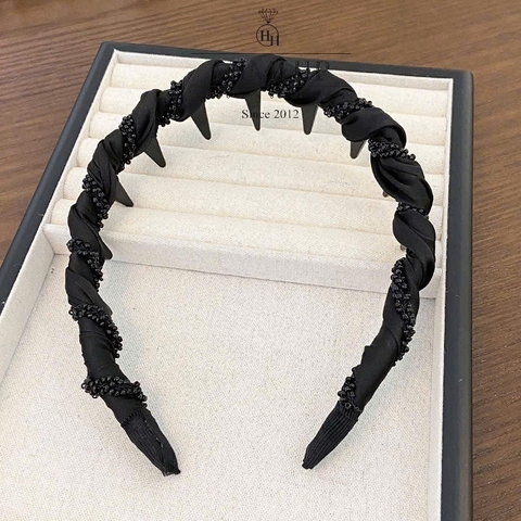 Bờm HimHip Composite Xoắn Vải Phối Xoắn Hạt 4cm