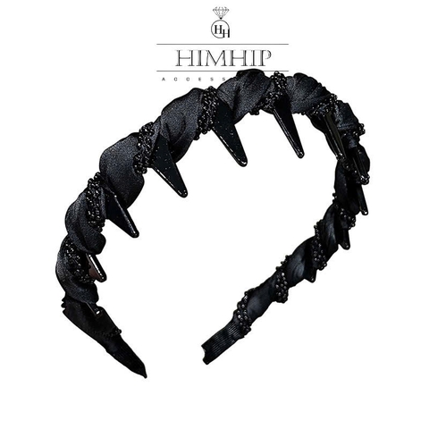 Bờm HimHip Composite Xoắn Vải Phối Xoắn Hạt 4cm