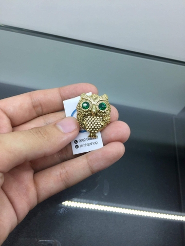 Trâm, Ghim Cài Áo HimHip Cú Mắt Xanh Độc Đáo HKCC Đính Phale 2*2,5cm