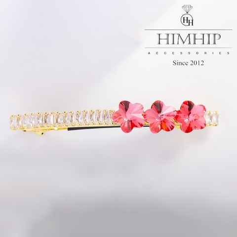 Kẹp Bấm HimHip HKCC Đính Phale Ba Hoa Sang Trọng 0.5x6cm