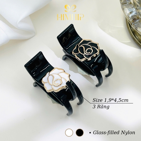 Kẹp Càng Cua HimHip Glass-filled Nylon Hoa Hồng Gai 3 Răng 1.9x4.5cm