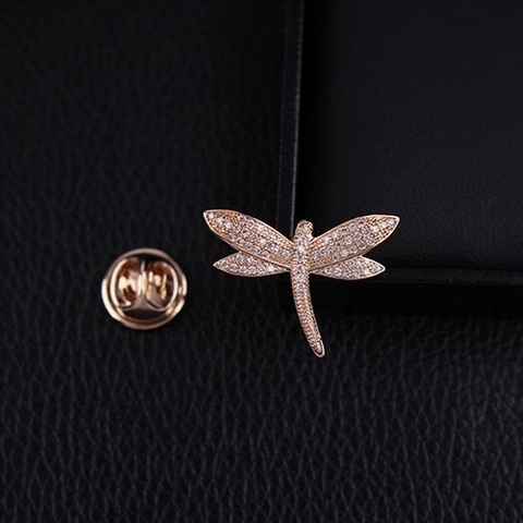 Pin Cài Áo HimHip Nam Nữ Chuồn Chuồn Nhỏ Thanh Lịch HKCC Đính Phale 2*2,5cm