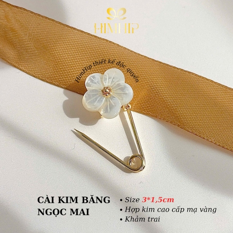 [Thiết kế] Trâm, Ghim Cài Áo Kim Băng HimHip HKCC Ngọc Mai 3x1.5cm