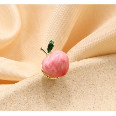 Pin Cài Áo HimHip Quả Đào Hồng Dễ Thương HKCC Phủ Bóng 1,5cm