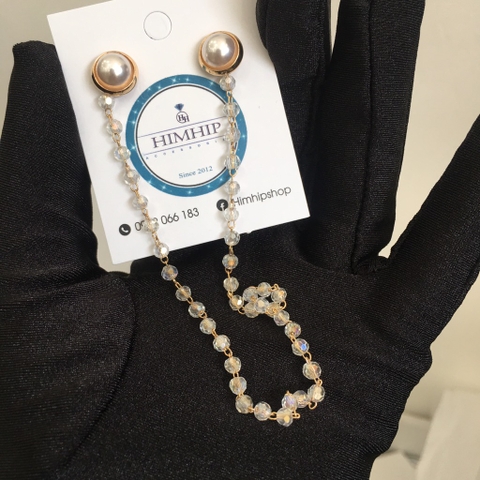 Pin Cài Áo HimHip Hạt Dây Dài Thanh Lịch HKCC Mix Trai 1x1.4cm