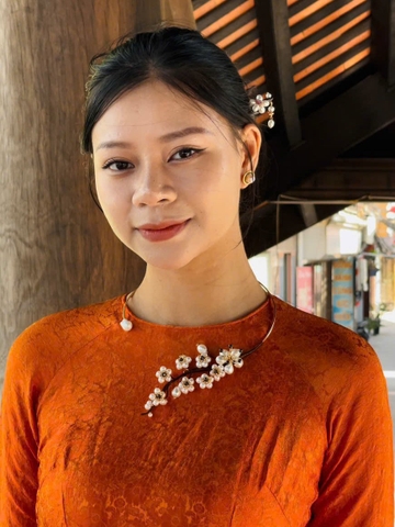 Kiềng Cổ HimHip Tinh Thể Ngọc Trai Hương Sắc Ngọc Mai Cao Cấp 15cm Phụ Kiện Áo Dài