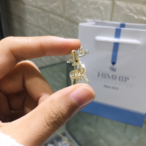 Pin Cài Áo HimHip Hươu Sao Sang Trọng HKCC Đính Phale