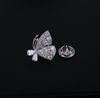 Pin Cài Áo HimHip Bướm Cánh Đôi Thanh Lịch HKCC Đính Phale 2cm