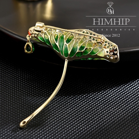 Trâm, Ghim Cài Áo HimHip Lá Sen Quý Phái HKCC Đính Phale 4,5*5cm