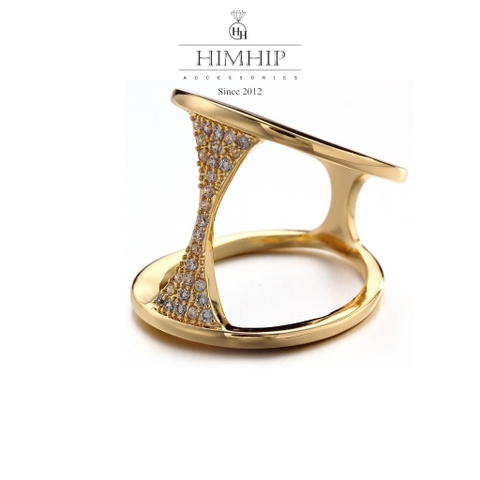 Cài Khăn 4 Chấu HimHip Size To Chữ L Sang Trọng HKCC Đính Phale 2cm - Vàng