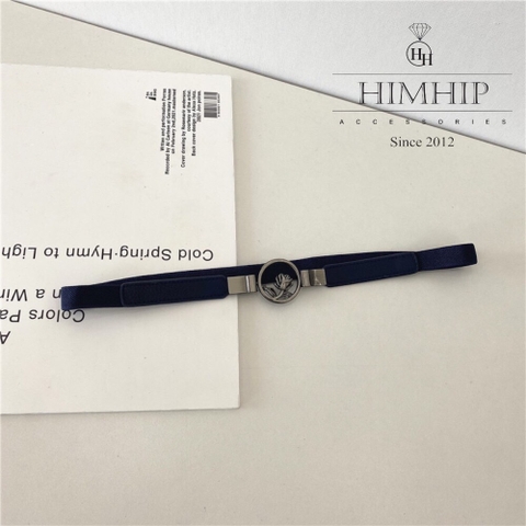 Dây Lưng HimHip Chun Mix Da Khoá Bạc Hình Hoa Hồng Sang Trọng 1.5x66cm