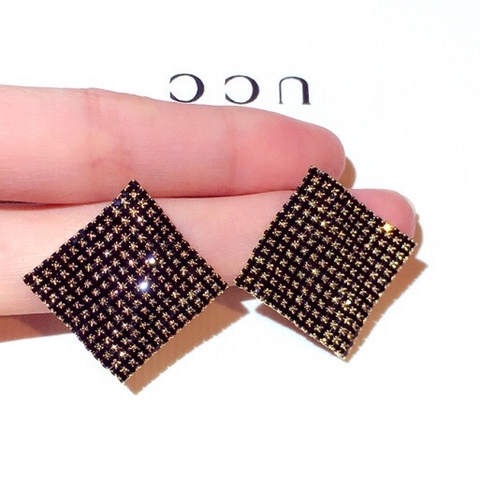 Khuyên Tai Nụ HimHip Hình Thoi Sang Trọng HKCC Đính Phale 3x3cm