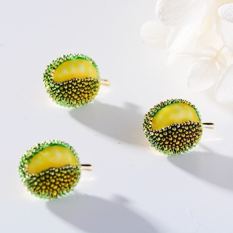 Set Hoa Tai Kèm Pin Cài Áo Sầu Riêng Đáng Yêu