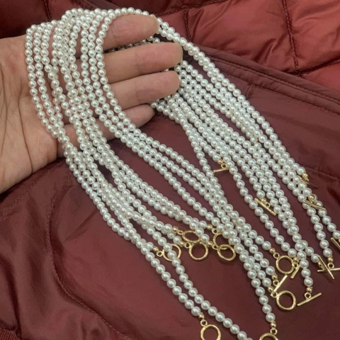 [Thiết Kế] Vòng Cổ HimHip Tinh Thể Ngọc Trai Dáng Ngắn Trẻ Trung 34+5cm