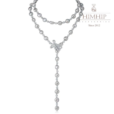 Vòng Cổ HimHip Trai Dị Khóa Nơ Đính Đá Phale Sang Trọng 82~83cm