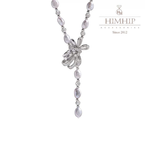 Vòng Cổ HimHip Trai Dị Khóa Nơ Đính Đá Phale Sang Trọng 82~83cm