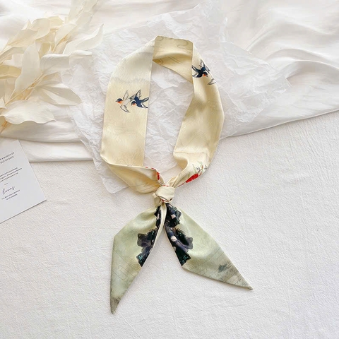 Khăn Lụa Tuban Lụa 129x7cm HimHip Khăn Thắt Túi Quà Tặng Khăn - 11