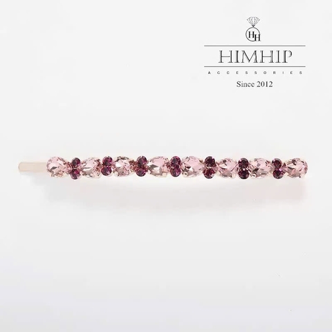 Kẹp Mái HimHip HKCC Dáng Dài Đính Đá Phale Tím 0.7*9cm