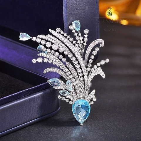 Trâm, Ghim Cài Áo HimHip HKCC Hoa Lúa Sương Mai 6.3x3.7cm