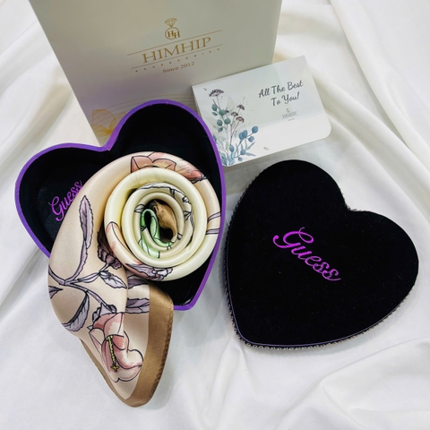 Set Quà Valentine HimHip Khăn Lụa Vuông Cao Cấp 53x53cm Kèm Túi Hộp Thiệp - 1138