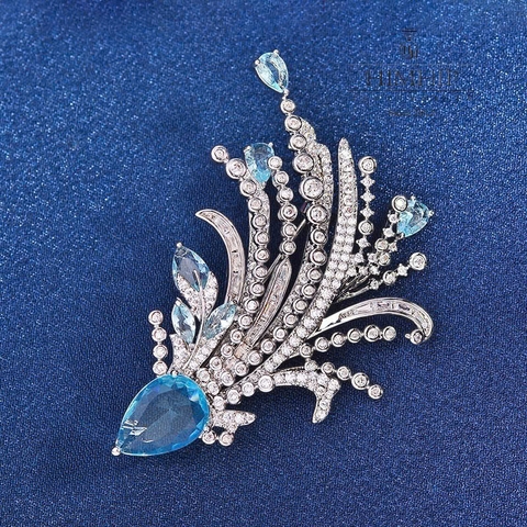 Trâm, Ghim Cài Áo HimHip HKCC Hoa Lúa Sương Mai 6.3x3.7cm