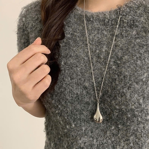 Vòng Cổ HimHip Titan Charm Giọt Nước Phối Dây Nhỏ Thời Trang 70+6cm