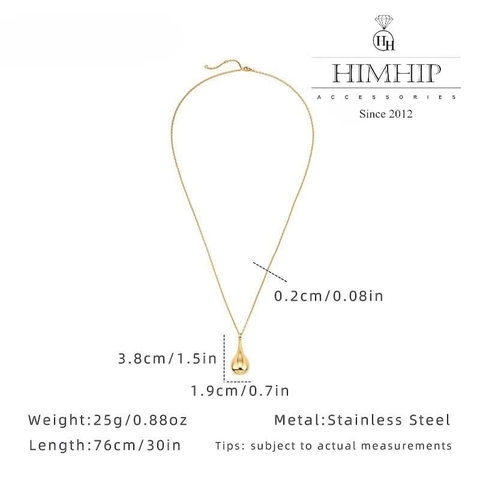 Vòng Cổ HimHip Titan Charm Giọt Nước Phối Dây Nhỏ Thời Trang 70+6cm