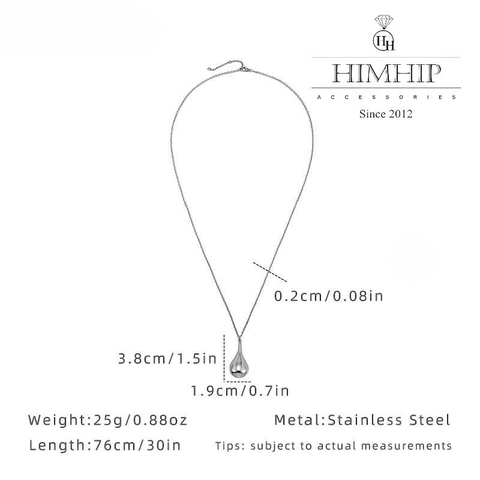 Vòng Cổ HimHip Titan Charm Giọt Nước Phối Dây Nhỏ Thời Trang 70+6cm
