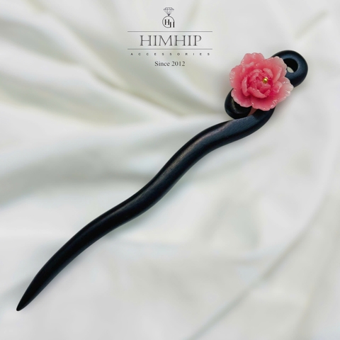 Trâm, Ghim Cài Tóc HimHip Hoa Mẫu Đơn Thanh Lịch 15cm Hộp Phụ Kiện Áo Dài